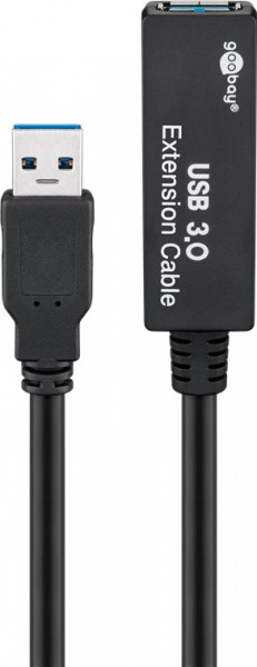 USB 3.0 Aktives USB-Verlängerungskabel, 5 m, schwarz