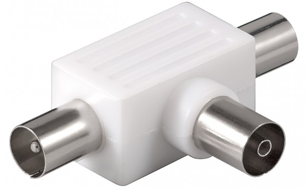 Koax-T-Adapter: doppelt Koax-Stecker > Koax-Buchse