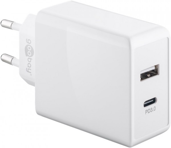 Dual USB-C™ PD (Power Delivery) Schnellladegerät (28 W), weiß