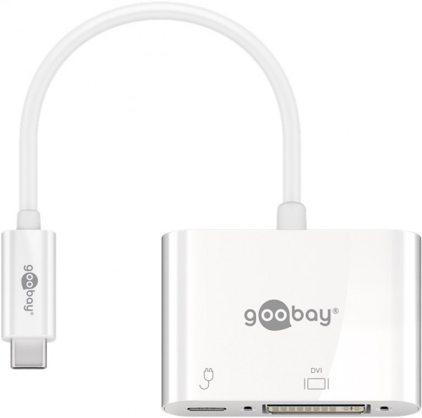 USB-C™-Adapter auf DVI, PD, weiß