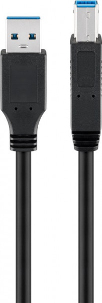 USB-3.0-Kabel mit USB-B, schwarz