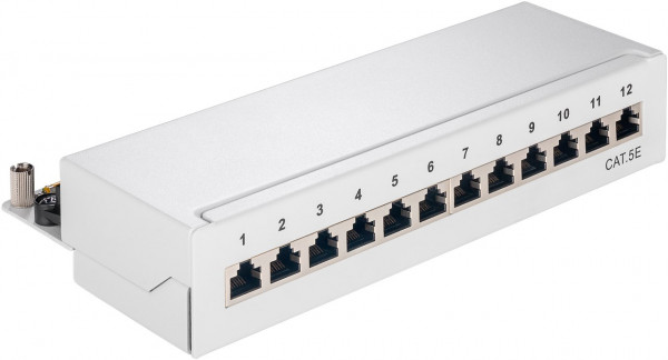 CAT 5e Mini/Desktop Patch Panel, 12 Port, (1 HE)