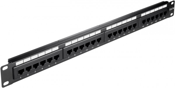 CAT 5e 19-Zoll (48,3 cm) Patch Panel, 24 Port, (1 HE)