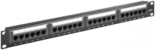 CAT 6 19-Zoll (48,3 cm) Patch Panel, 24 Port, (1 HE)