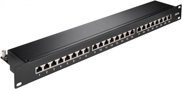 CAT 6a 19-Zoll (48,3 cm) Patch Panel, 24 Port, (1 HE)