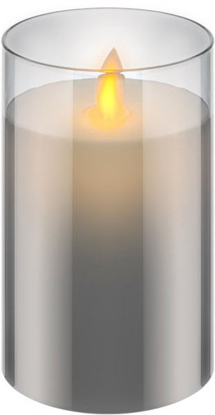 LED-Echtwachs-Kerze im Glas, 7,5 x 12,5 cm