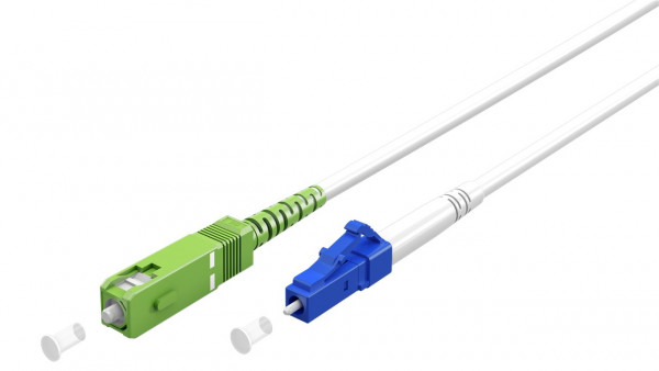 Glasfaserkabel (FTTH), Singlemode (OS2) White, (Simplex), 3 m