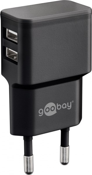 Dual USB-Ladegerät (12 W) schwarz