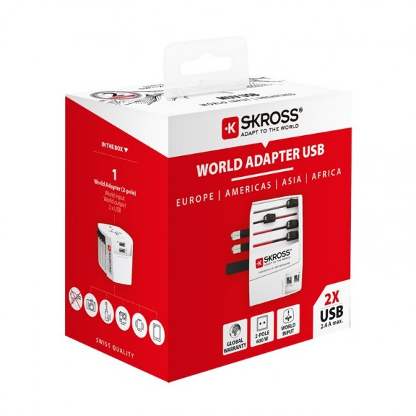 World Adapter MUV USB 2xA