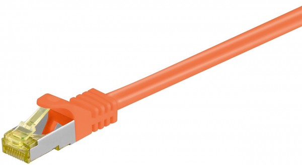 RJ45 Patchkabel CAT 6A S/FTP (PiMF), 500 MHz mit CAT 7 Rohkabel, Orange