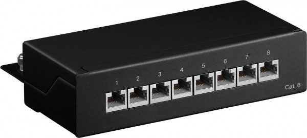 CAT 6 Mini/Desktop Patch Panel, 8 Port, (1 HE)