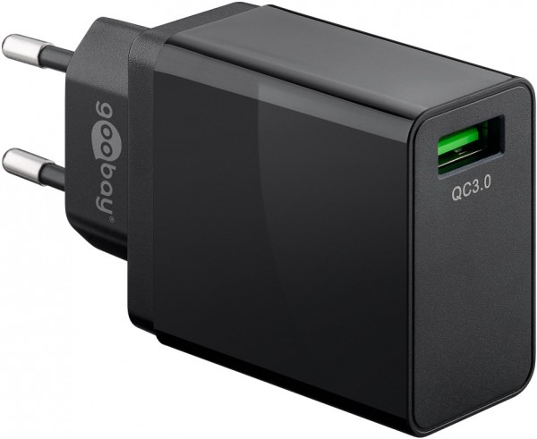 USB-Schnellladegerät QC 3.0 (18 W) schwarz